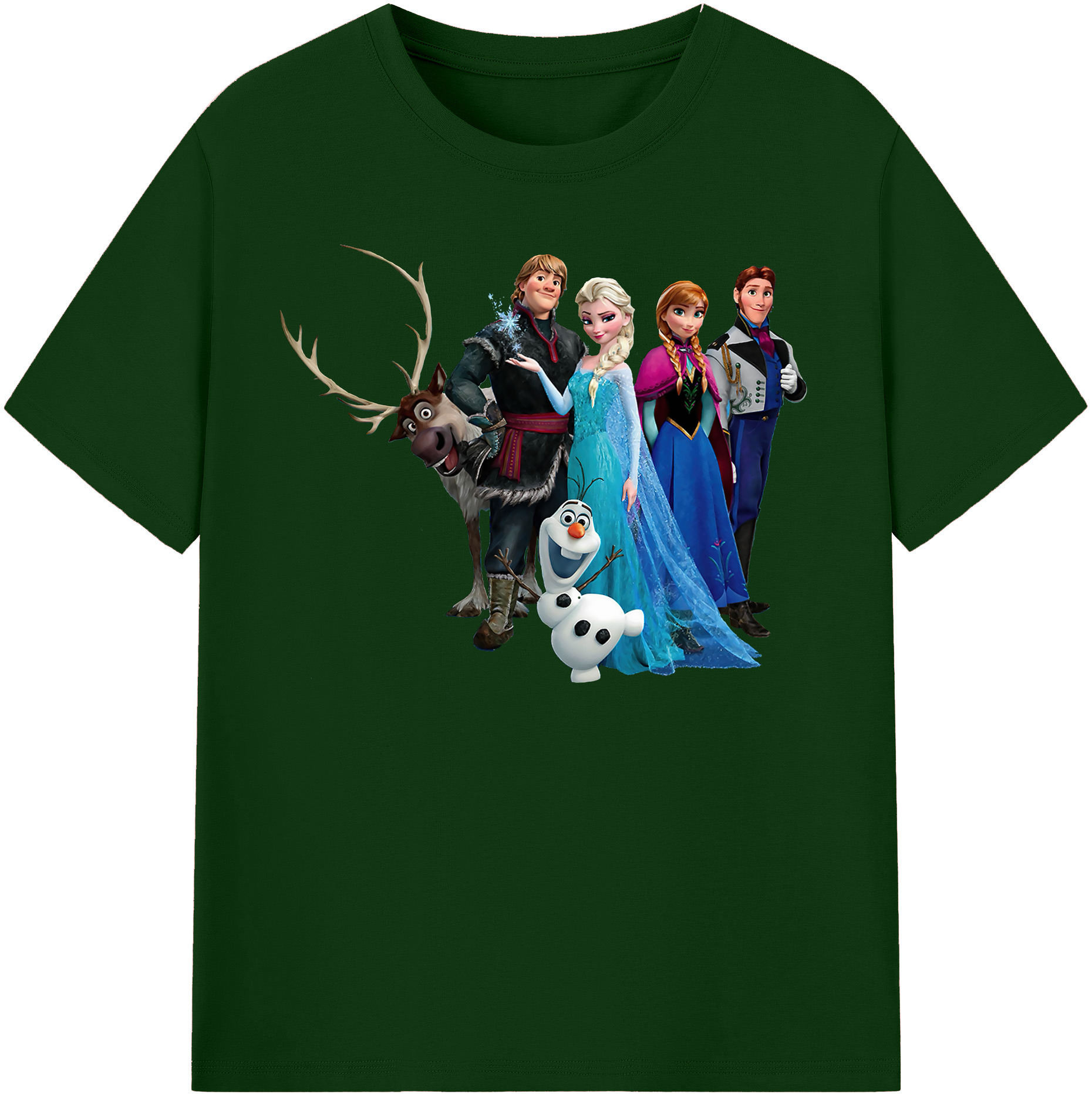 （画像用） アナと雪の女王 アンナ エルサ Frozen Anna Elsa 綿100％半袖Tシャツ（フロントプリント）